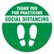 Signmission Thank You For Social Distance Green Non-Slip Floor Graphic, 16" x 16", FD-C-16-99994 FD-C-16-99994 - alternate 1